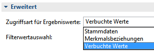 Zugriffsart für Ergebniswerte