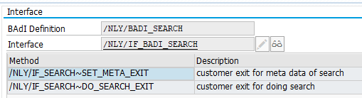 Search BAdI Methods