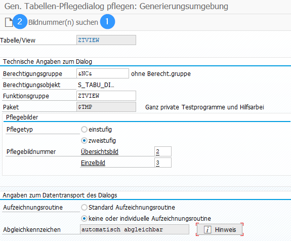 Tabellen-Pflegedialog