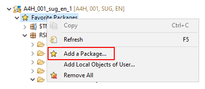 Paket zu Favoriten hinzufügen