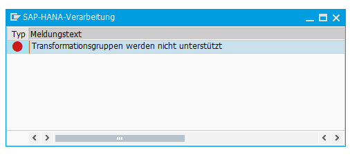 Transformationsgruppen nicht unterstützt