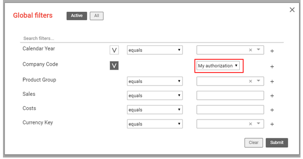 Authorization variable in the global filter