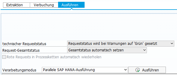 DTP Einstellung - Parallele SAP HANA Ausführung