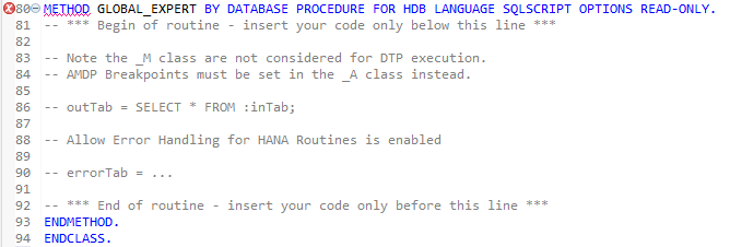 SQL Script Breakpoints BW4HANA