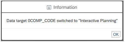 Data target switched to interactive planning