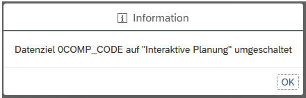 Datenziel auf Interaktive Planung umgeschaltet