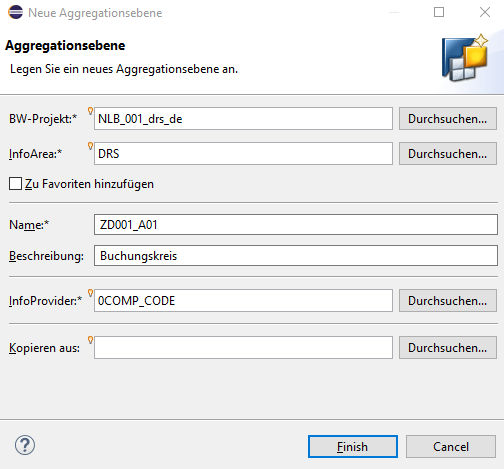 Neue Aggregationsebene anlegen