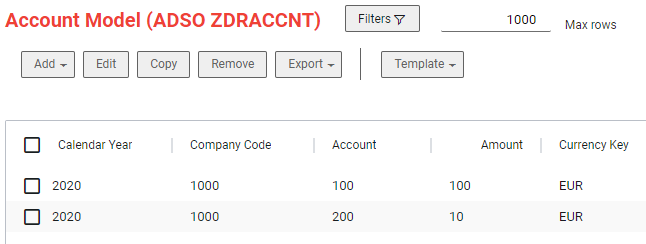 Account model data