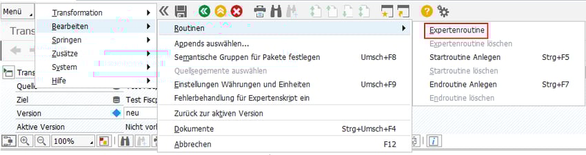 Expertenroutine anlegen