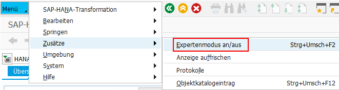 Expertenmodus einschalten