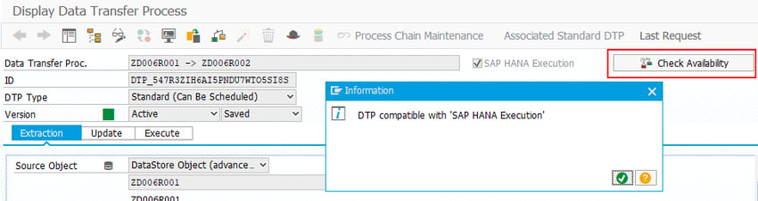 DTP compatible with SAP HANA Execution