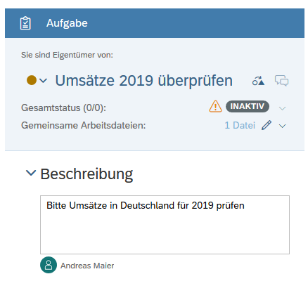 Aufgabe beschreiben