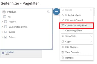 Page filter convert to Story filter