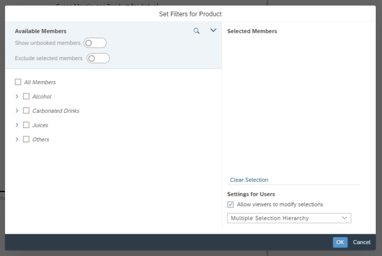 Pagefilter dialog