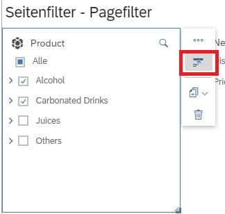 Drei Filtermöglichkeiten in SAC Story und eine Alternative