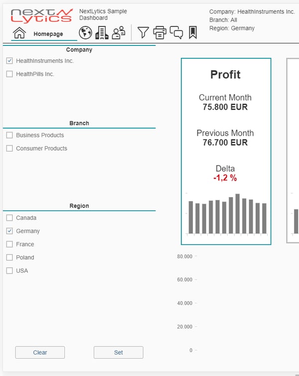 Dashboard global filter
