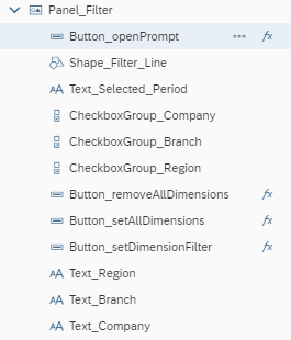 SAP Analytics Cloud Analytics Designer Filter Panel Components