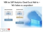 VBA im SAP Analytics Cloud Excel Add-in – Wir haben es ausprobiert