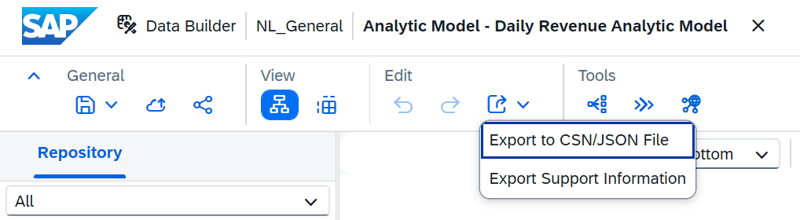 Export_JSON in Datasphere Builder