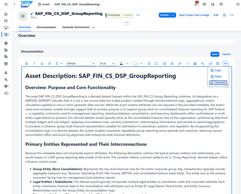 SAP Datasphere Ki-Dokumentation