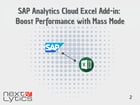 SAP Analytics Cloud Excel Add-in: Boost Performance with Mass Mode