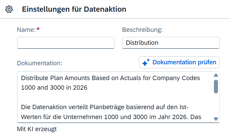 Dokumentation gesamten Datenaktionen auf Anhieb