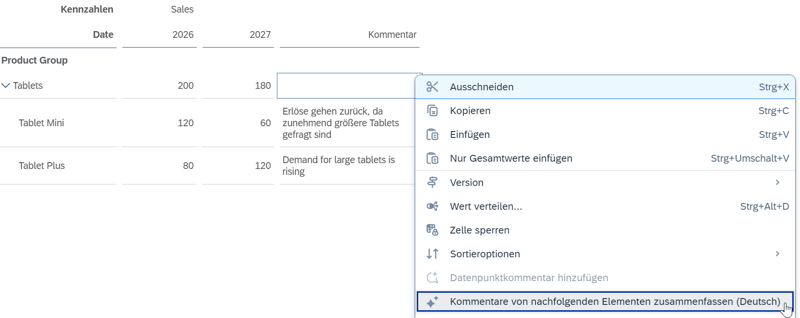 SAC KI Kommentare zusammenfassen