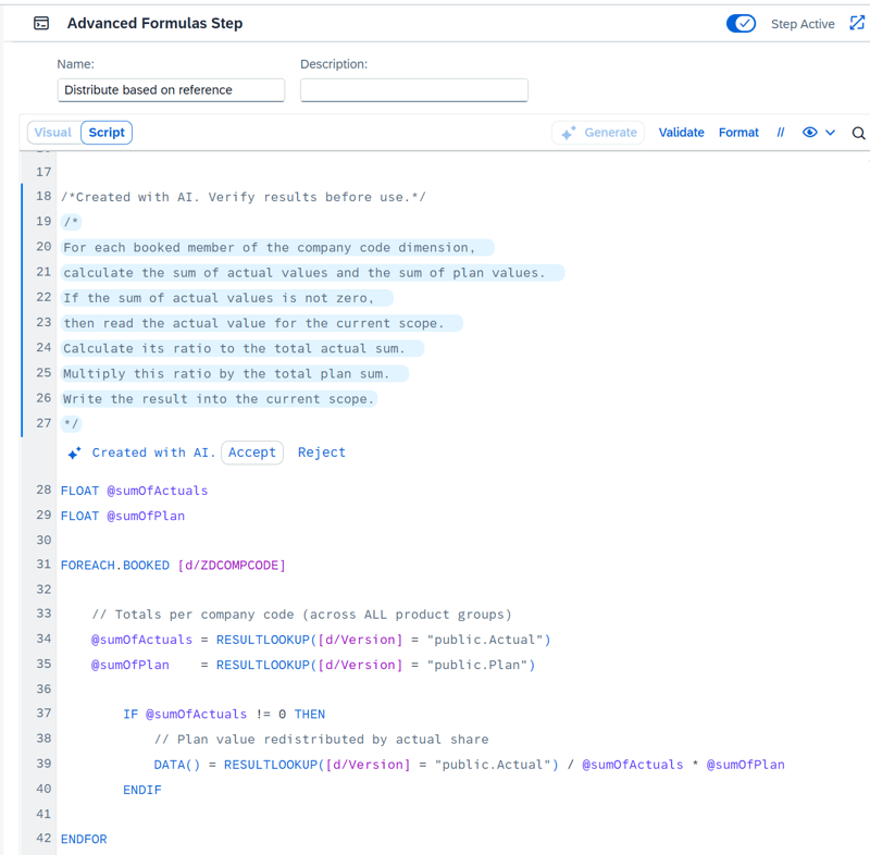 AI generates understandable comments from an existing script