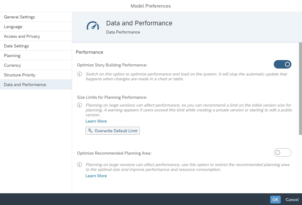 Achieve better SAP Analytics cloud performance for models