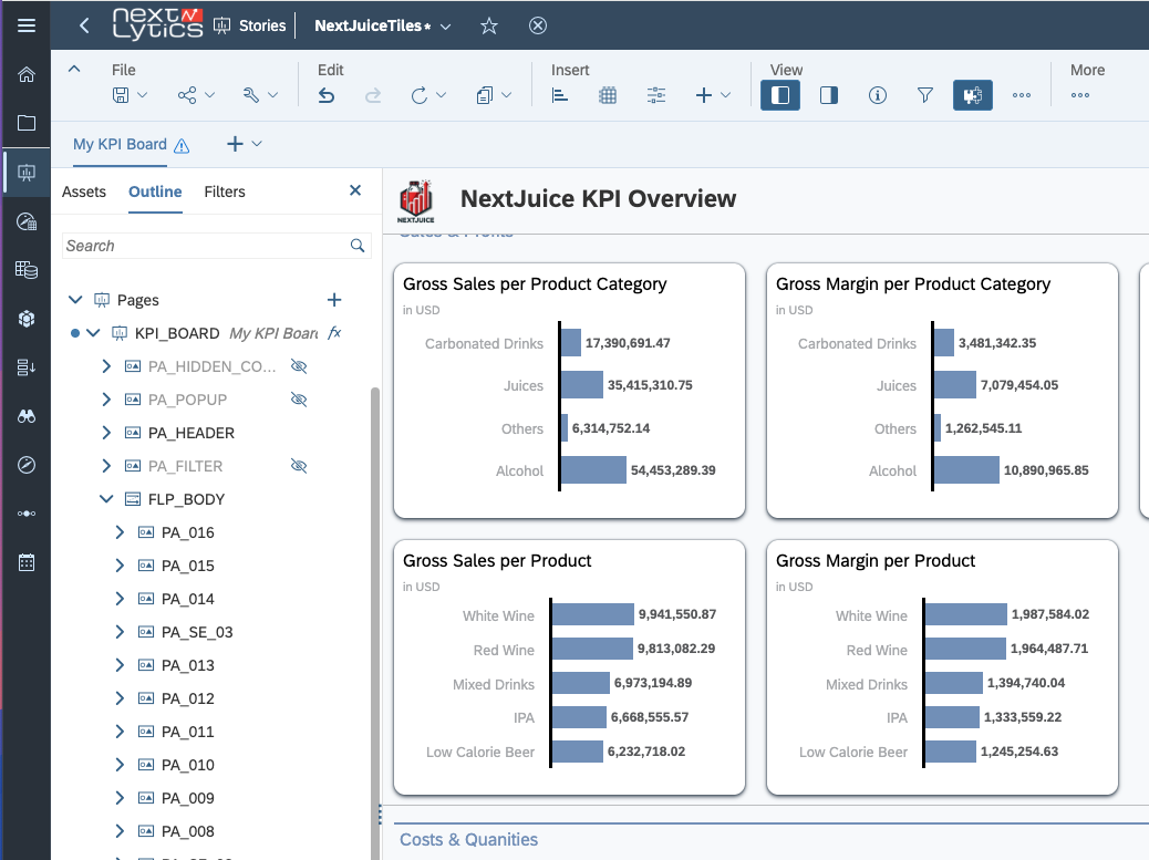 KPI Tile Dashboard for all end devices with SAP Analytics Cloud