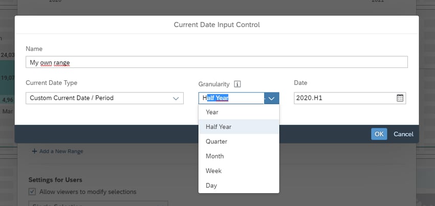 SAP Analytics Cloud Q2 2020 Release Dynamic Time Filter Customer Specific Ranges
