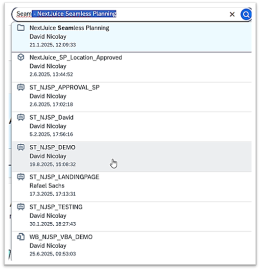 SAC Q4 auto-complete search