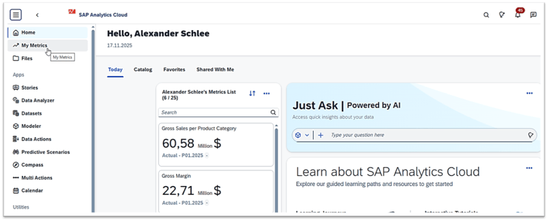 SAC Q4 My Metrics Homepage