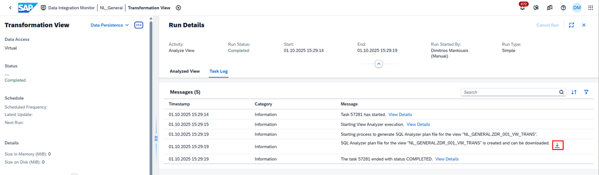 Optimize SAP Datasphere Views-Visual Performance Analysis with PlanViz