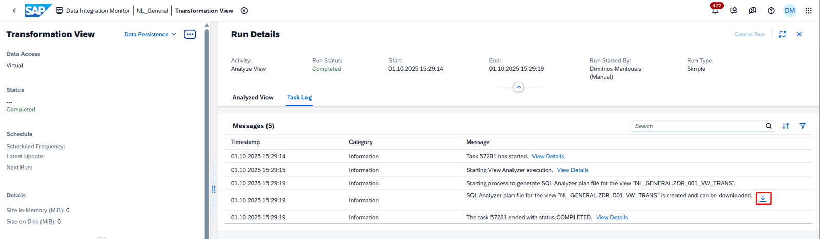 Optimize SAP Datasphere Views-Visual Performance Analysis with PlanViz