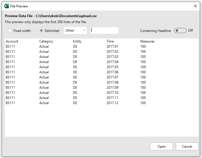 Flatfile upload with SAP BPC EPM Add-In und possible alternatives
