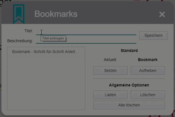 Bookmark Manager Lumira