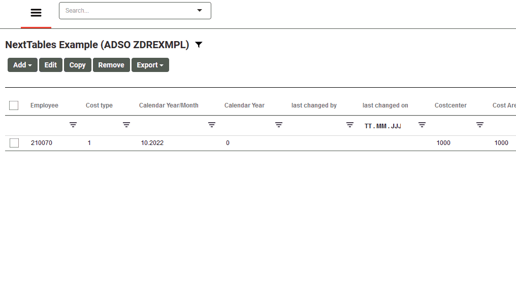 How to implement fuzzy search with NextTables
