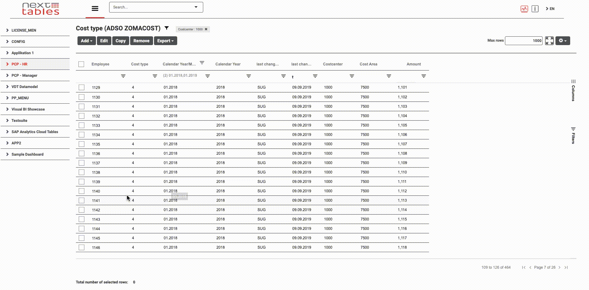 NextTables Multi Copy