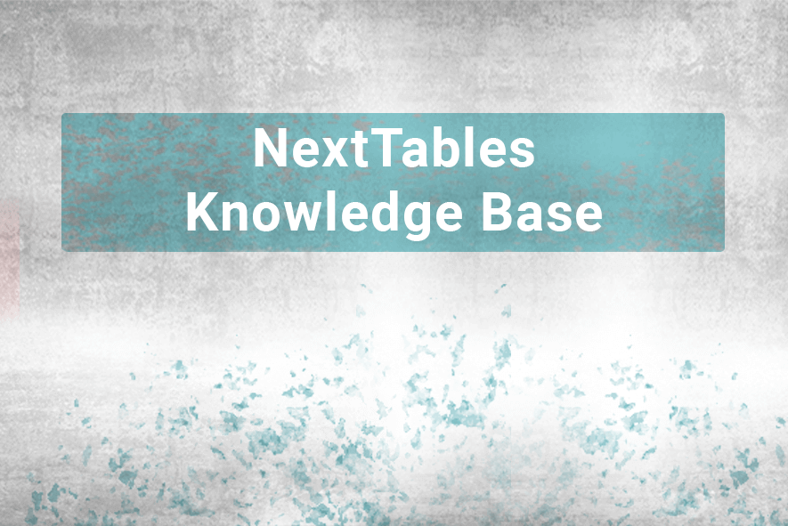 NextTables Knowledge Base now available
