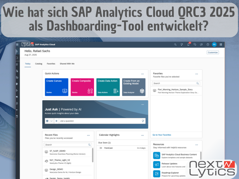 Wie hat sich SAP Analytics Cloud QRC3 als Dashboarding-Tool entwickelt?