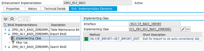 How to implement an Import BADi for NexTables 4-2
