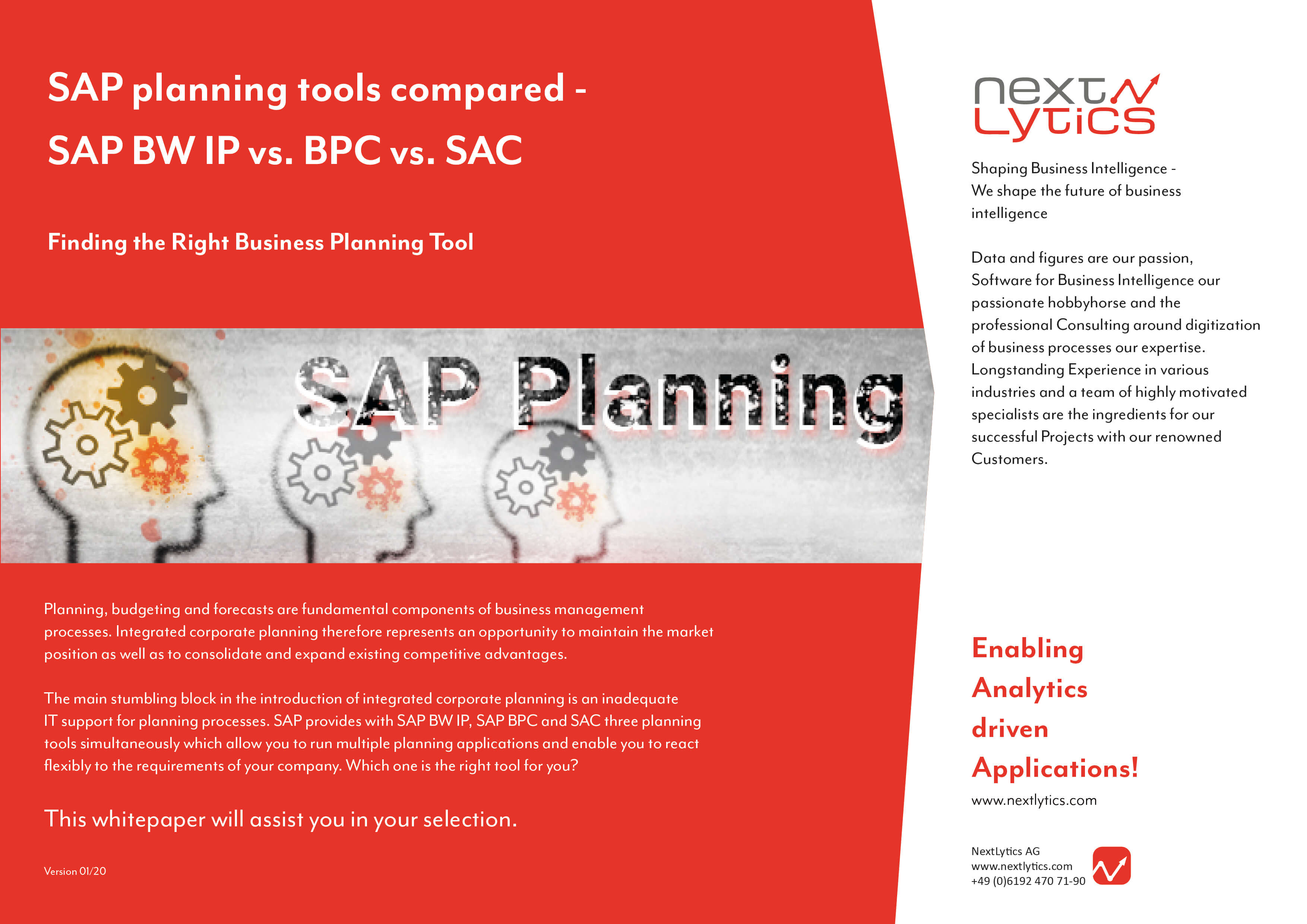 SAP planning tools compared: SAP BW IP, BPC and SAC